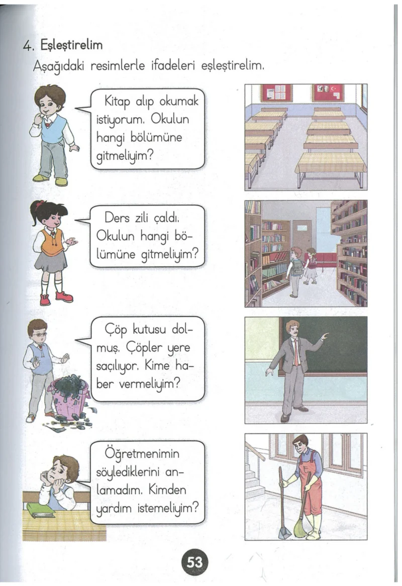 1. Sınıf Hayat Bilgisi Ders Kitabı Cevapları Kök-e Yayınları Sayfa 53