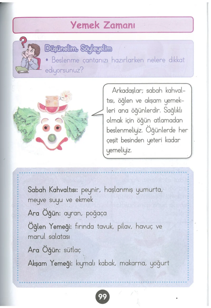 1. Sınıf Hayat Bilgisi Ders Kitabı Cevapları Kök-e Yayınları Sayfa 99