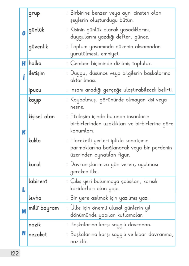 1. Sınıf Hayat Bilgisi Ders Kitabı Cevapları Meb Yayınları 1. Kitap Sayfa 122