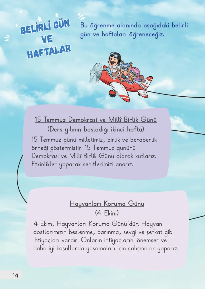 1. Sınıf Hayat Bilgisi Ders Kitabı Cevapları Meb Yayınları 1. Kitap Sayfa 14