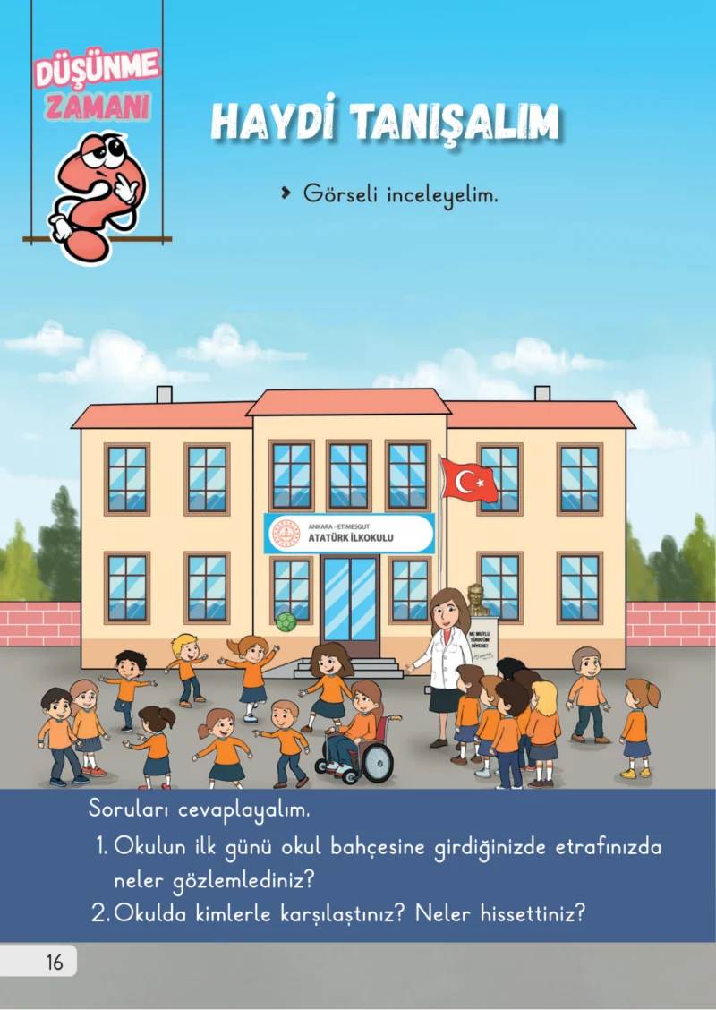 1. Sınıf Hayat Bilgisi Ders Kitabı Cevapları Meb Yayınları 1. Kitap Sayfa 16