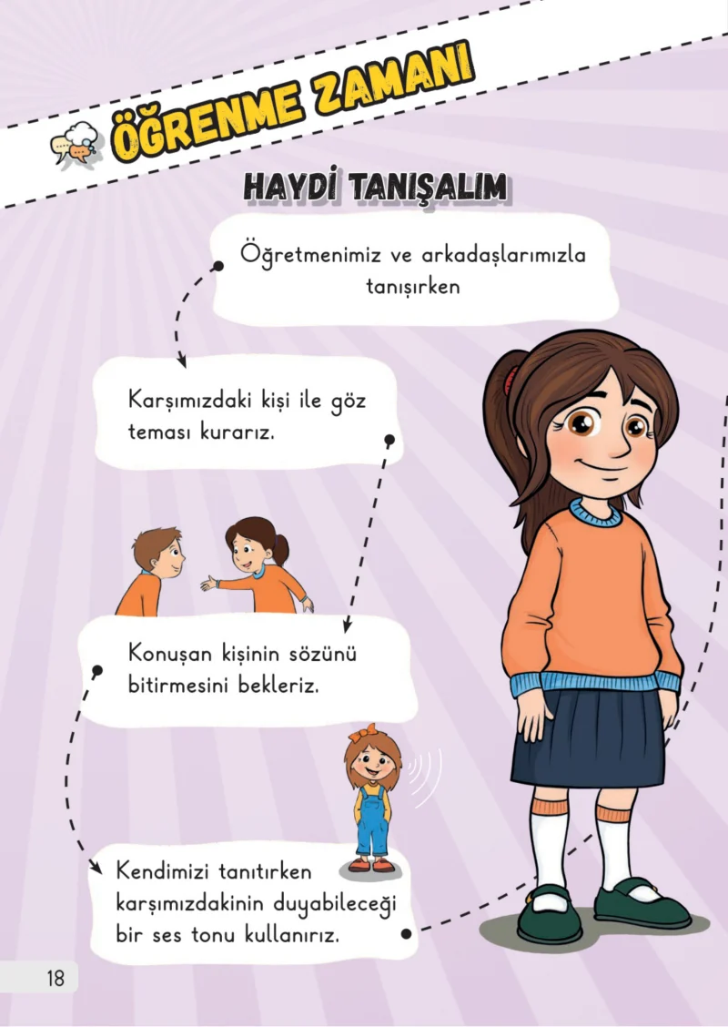 1. Sınıf Hayat Bilgisi Ders Kitabı Cevapları Meb Yayınları 1. Kitap Sayfa 18