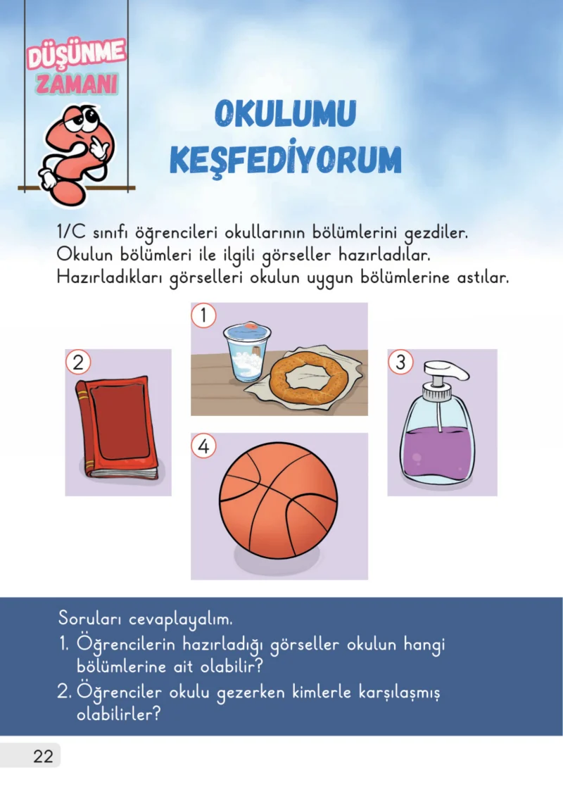 1. Sınıf Hayat Bilgisi Ders Kitabı Cevapları Meb Yayınları 1. Kitap Sayfa 22