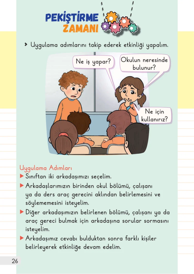 1. Sınıf Hayat Bilgisi Ders Kitabı Cevapları Meb Yayınları 1. Kitap Sayfa 26