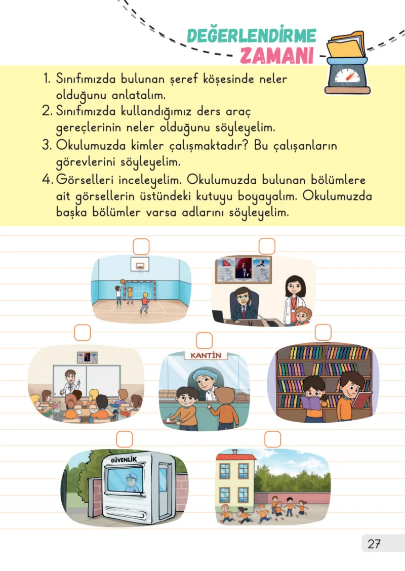 1. Sınıf Hayat Bilgisi Ders Kitabı Cevapları Meb Yayınları 1. Kitap Sayfa 27