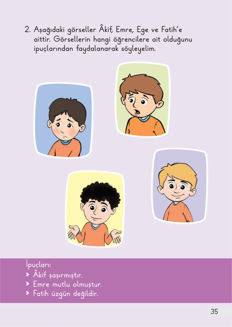 1. Sınıf Hayat Bilgisi Ders Kitabı Cevapları Meb Yayınları 1. Kitap Sayfa 35