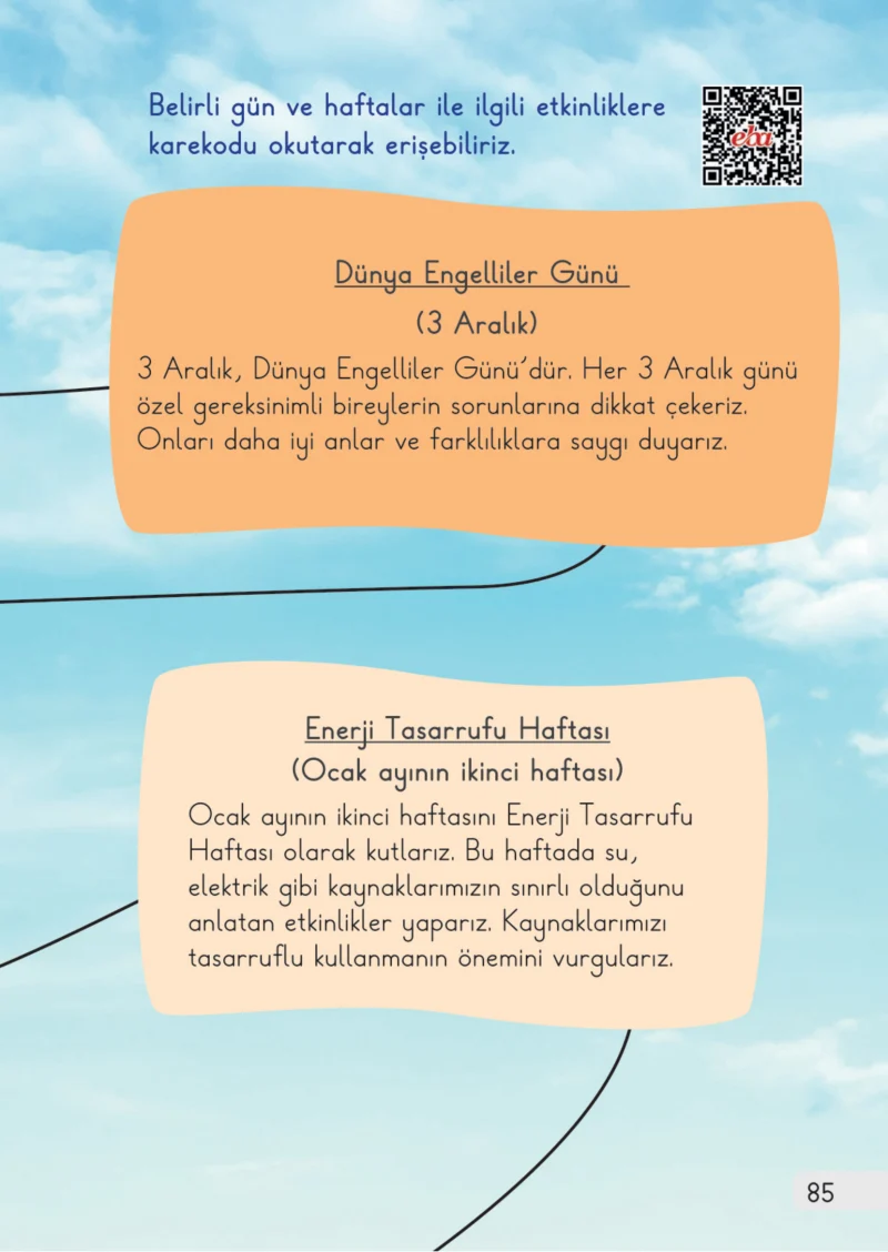 1. Sınıf Hayat Bilgisi Ders Kitabı Cevapları Meb Yayınları 1. Kitap Sayfa 85