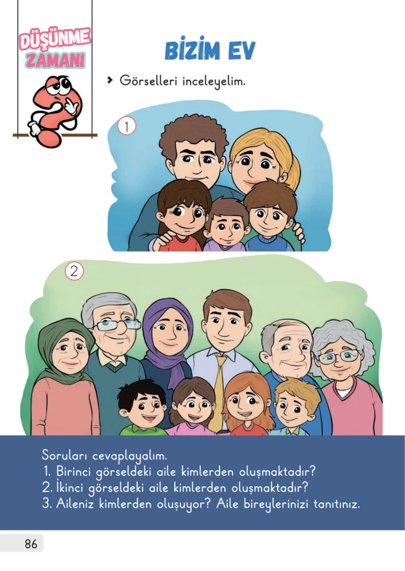 1. Sınıf Hayat Bilgisi Ders Kitabı Cevapları Meb Yayınları 1. Kitap Sayfa 86
