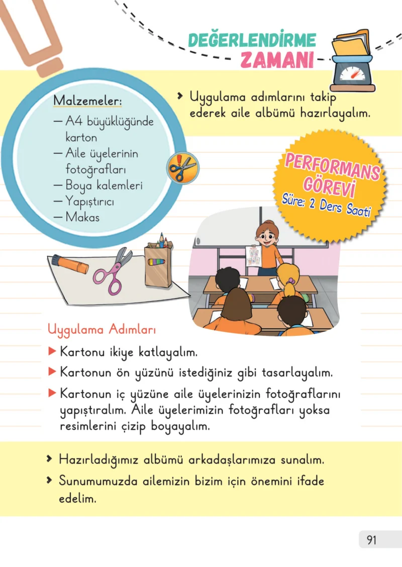 1. Sınıf Hayat Bilgisi Ders Kitabı Cevapları Meb Yayınları 1. Kitap Sayfa 91