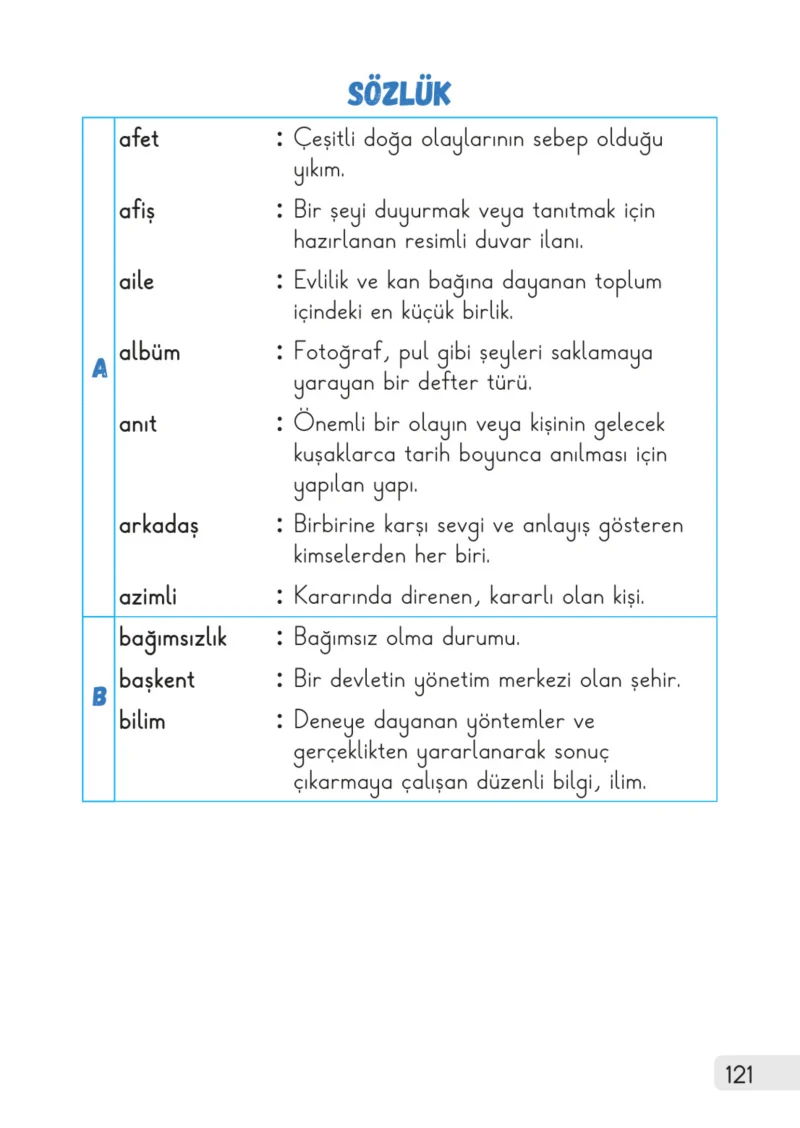 1. Sınıf Hayat Bilgisi Ders Kitabı Cevapları Meb Yayınları 2. Kitap Sayfa 121