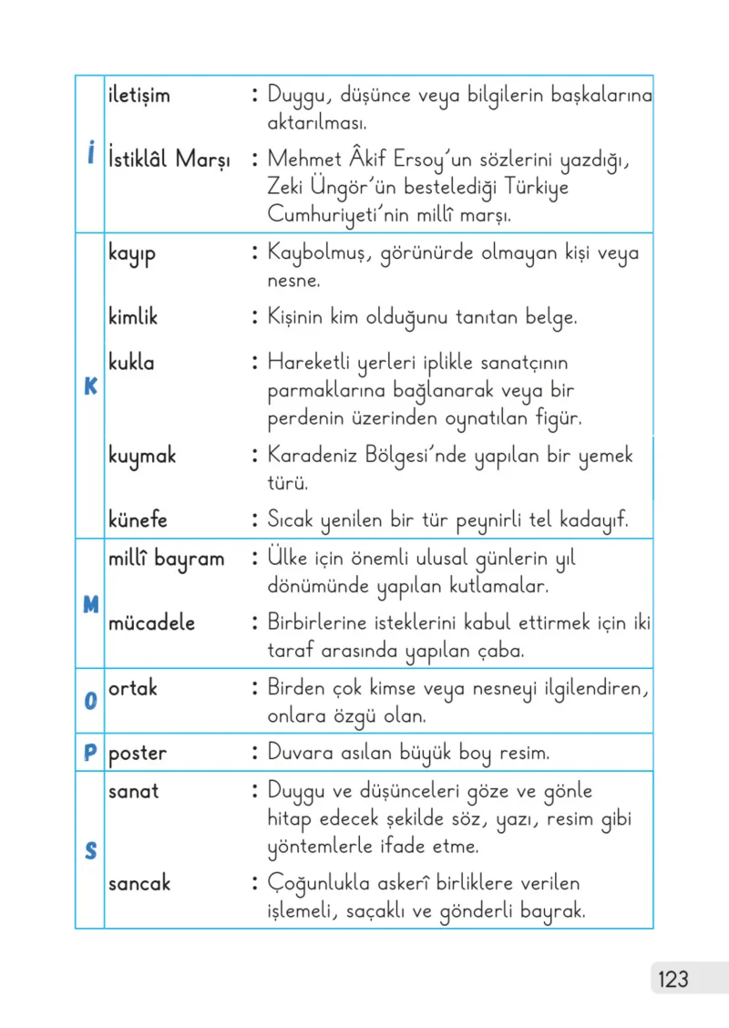 1. Sınıf Hayat Bilgisi Ders Kitabı Cevapları Meb Yayınları 2. Kitap Sayfa 123