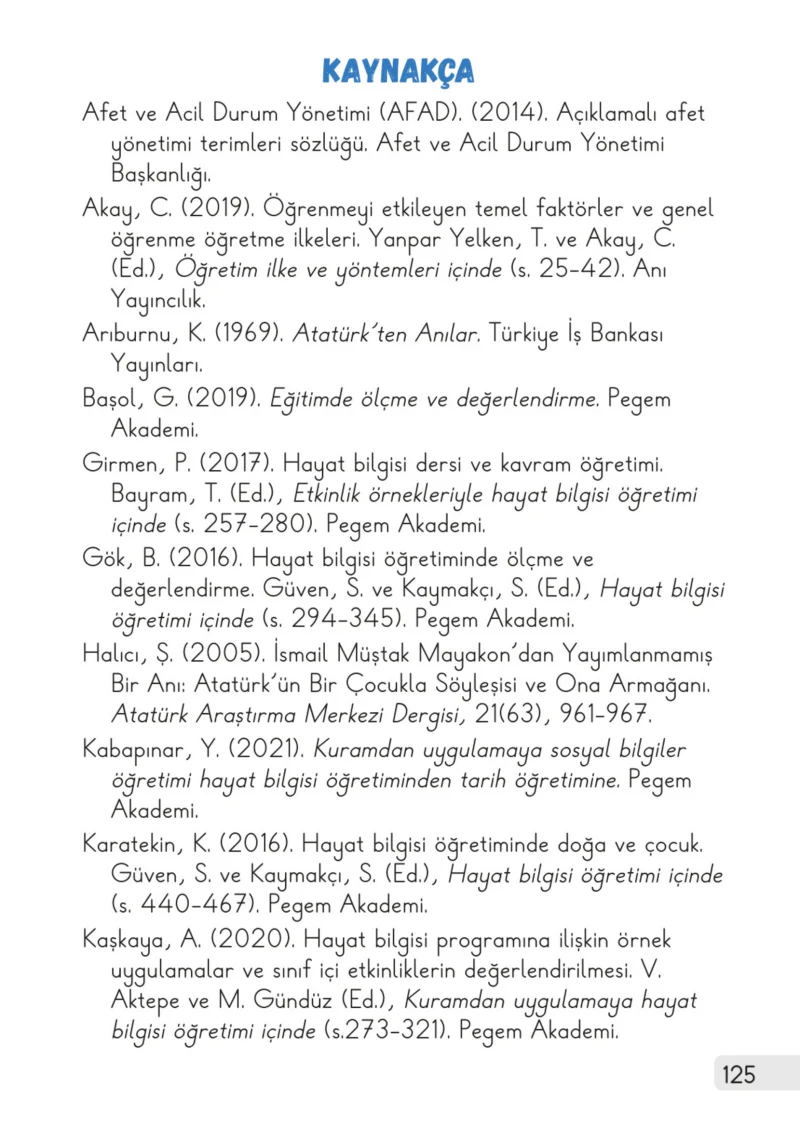 1. Sınıf Hayat Bilgisi Ders Kitabı Cevapları Meb Yayınları 2. Kitap Sayfa 125