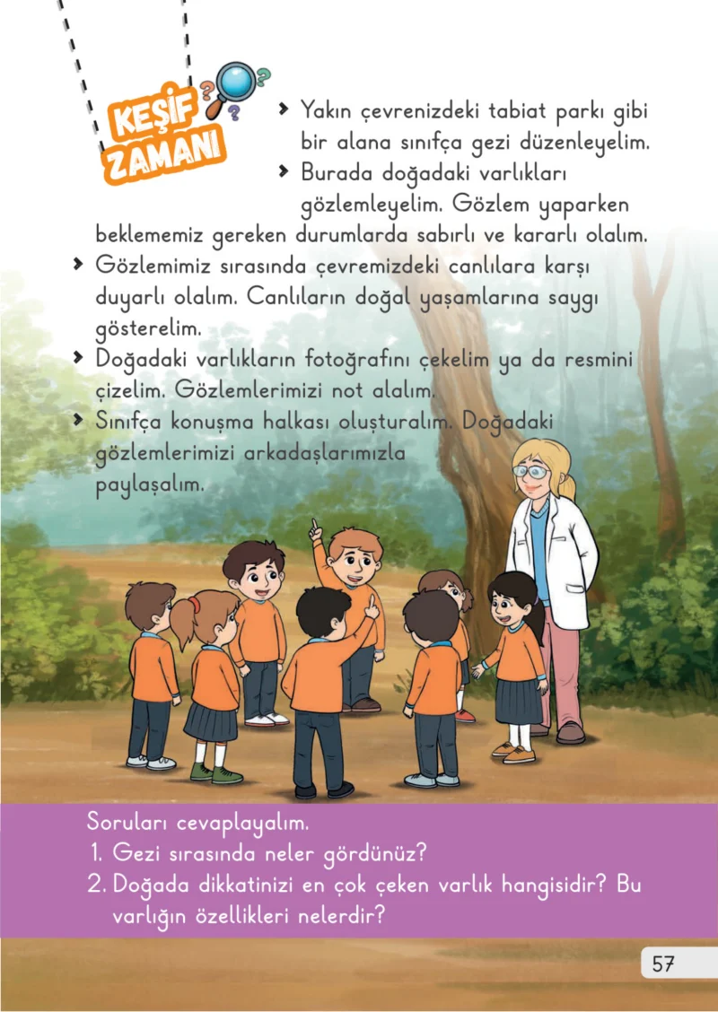 1. Sınıf Hayat Bilgisi Ders Kitabı Cevapları Meb Yayınları 2. Kitap Sayfa 57