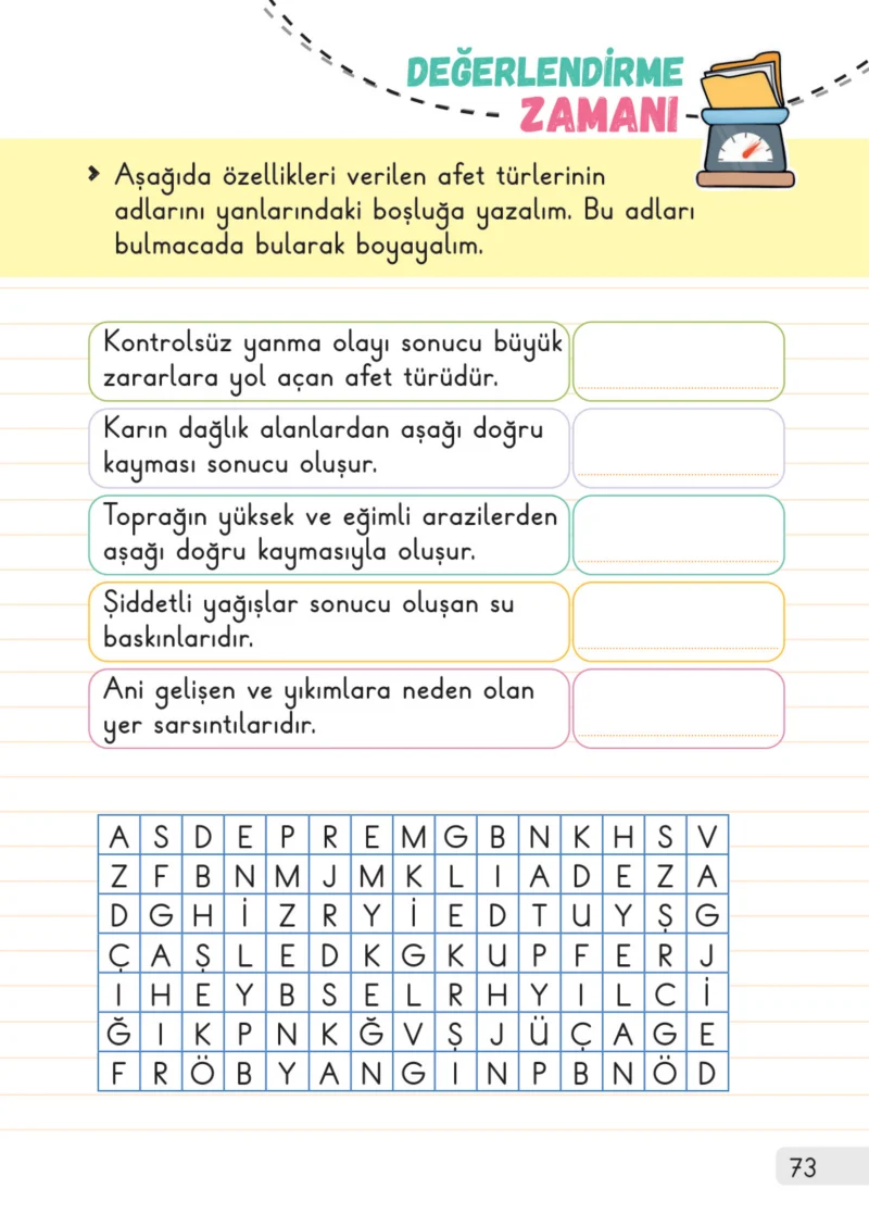 1. Sınıf Hayat Bilgisi Ders Kitabı Cevapları Meb Yayınları 2. Kitap Sayfa 73