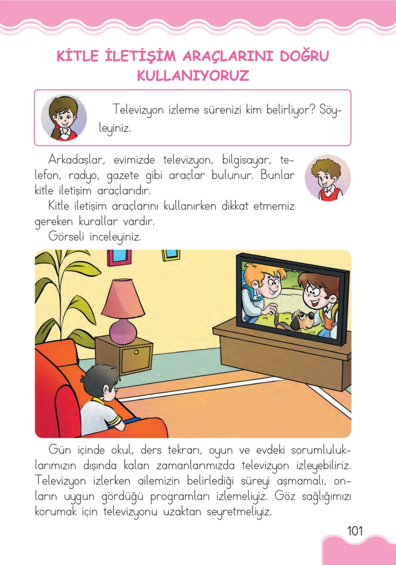 1. Sınıf Hayat Bilgisi Ders Kitabı Cevapları Pasifik Yayınları Sayfa 101