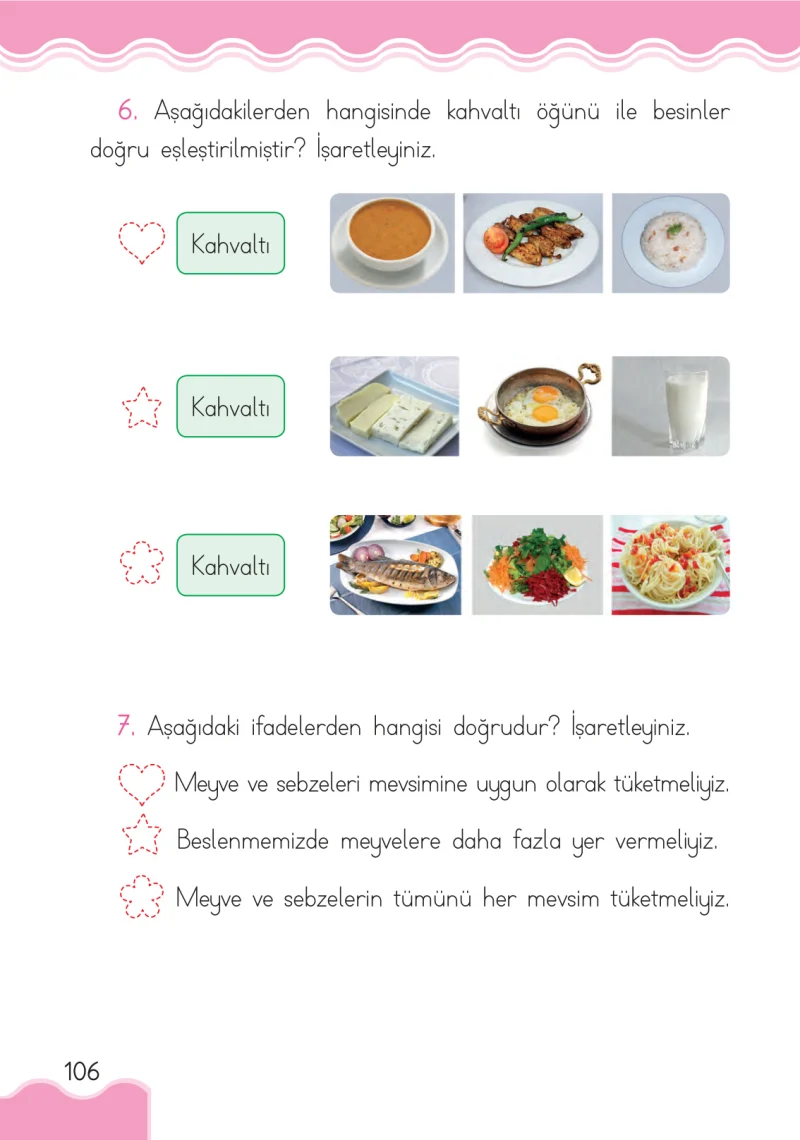 1. Sınıf Hayat Bilgisi Ders Kitabı Cevapları Pasifik Yayınları Sayfa 106