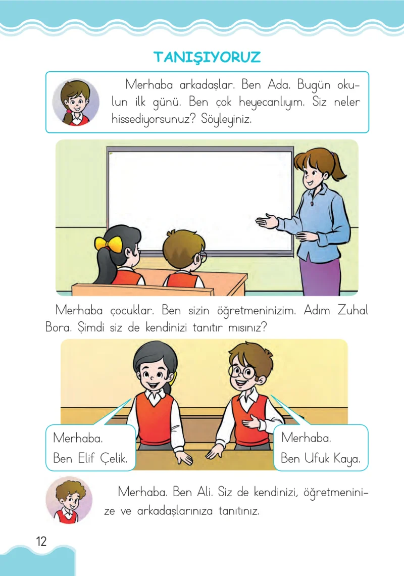 1. Sınıf Hayat Bilgisi Ders Kitabı Cevapları Pasifik Yayınları Sayfa 12