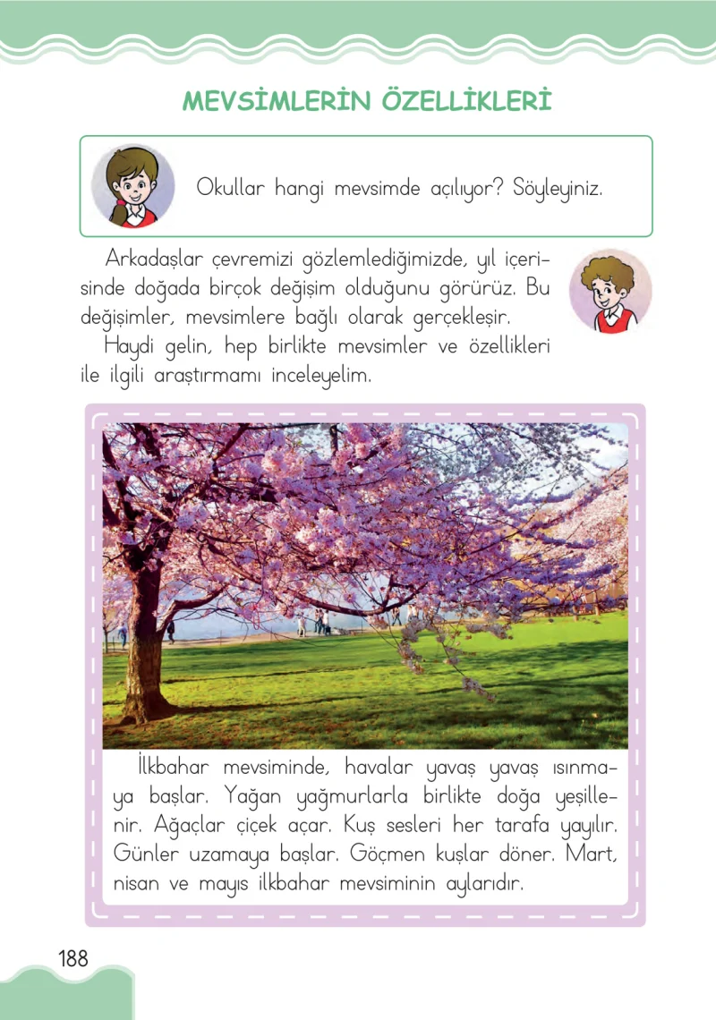 1. Sınıf Hayat Bilgisi Ders Kitabı Cevapları Pasifik Yayınları Sayfa 188