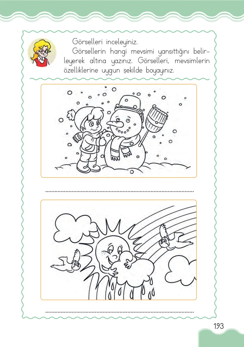 1. Sınıf Hayat Bilgisi Ders Kitabı Cevapları Pasifik Yayınları Sayfa 193