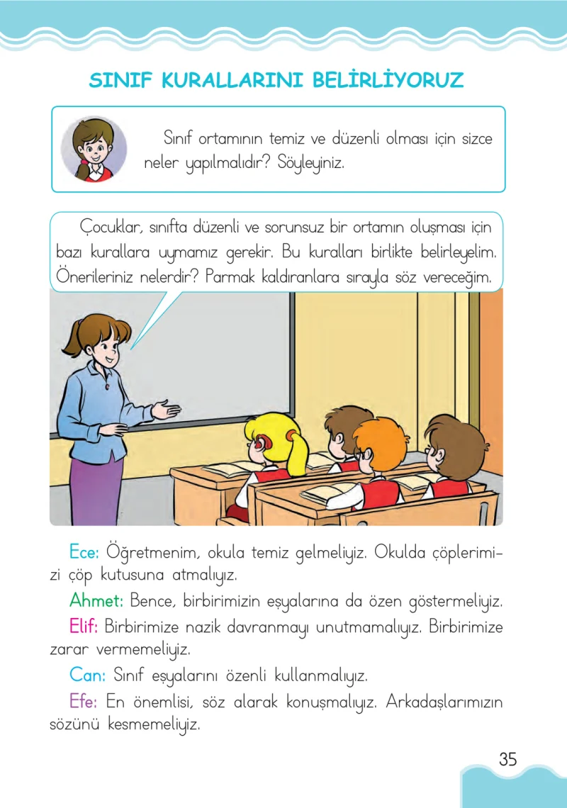 1. Sınıf Hayat Bilgisi Ders Kitabı Cevapları Pasifik Yayınları Sayfa 35