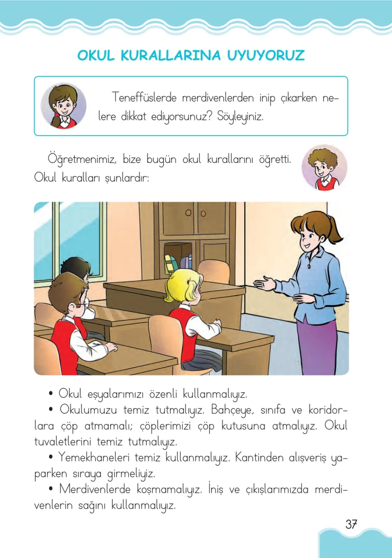 1. Sınıf Hayat Bilgisi Ders Kitabı Cevapları Pasifik Yayınları Sayfa 37