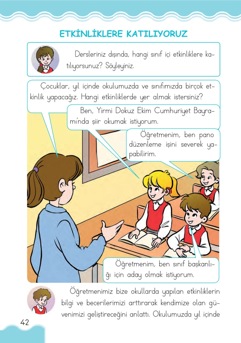 1. Sınıf Hayat Bilgisi Ders Kitabı Cevapları Pasifik Yayınları Sayfa 42