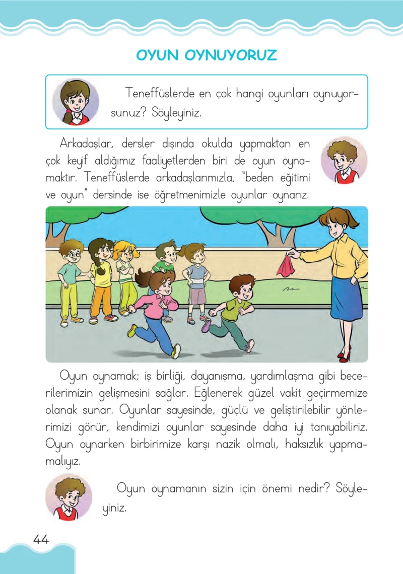 1. Sınıf Hayat Bilgisi Ders Kitabı Cevapları Pasifik Yayınları Sayfa 44
