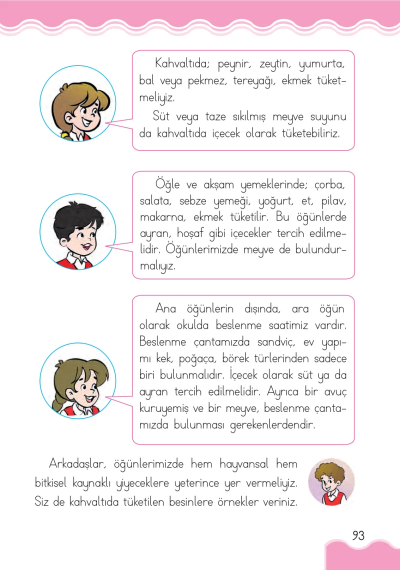 1. Sınıf Hayat Bilgisi Ders Kitabı Cevapları Pasifik Yayınları Sayfa 93