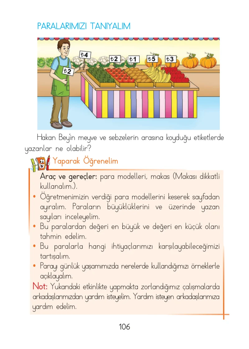 1. Sınıf Matematik Ders Kitabı Cevapları Açılım Yayınları Sayfa 106