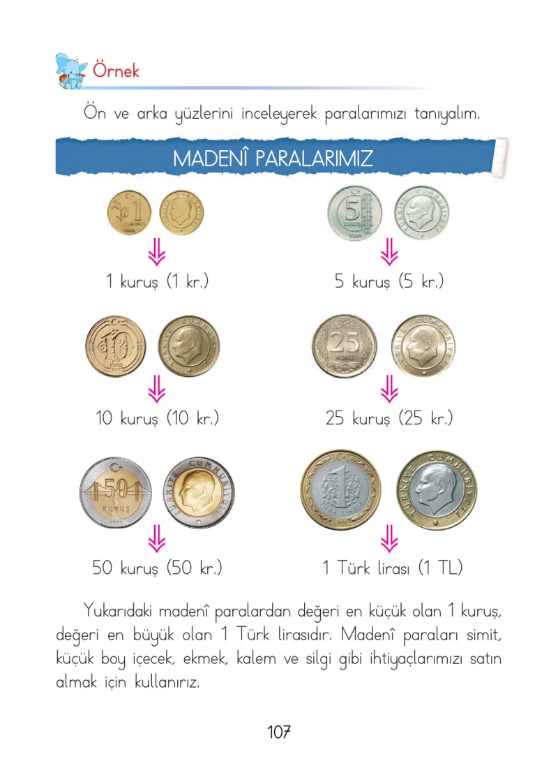1. Sınıf Matematik Ders Kitabı Cevapları Açılım Yayınları Sayfa 107