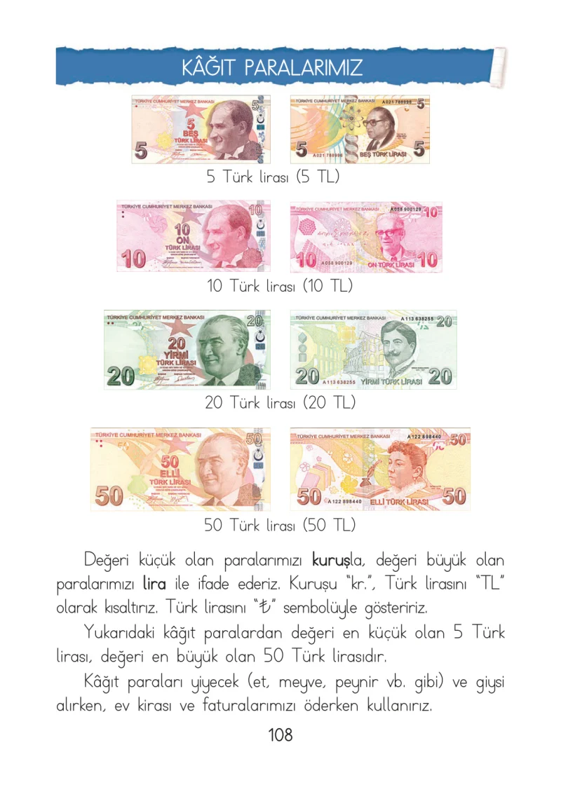 1. Sınıf Matematik Ders Kitabı Cevapları Açılım Yayınları Sayfa 108