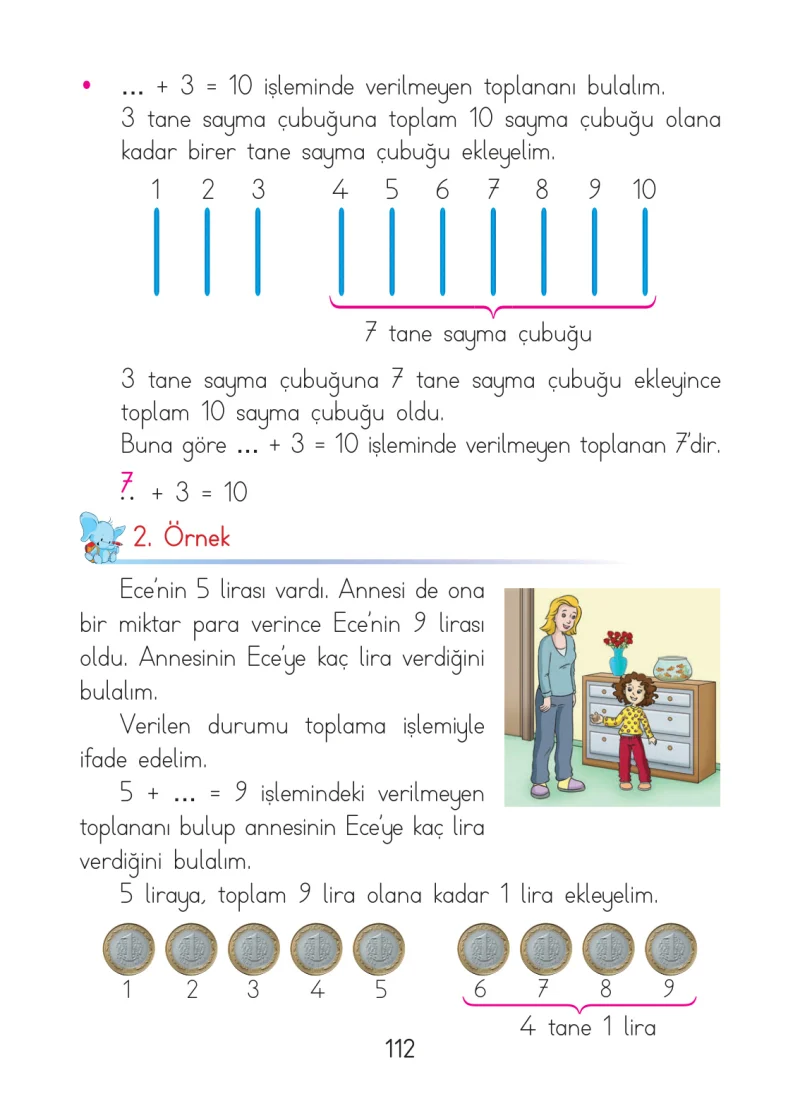 1. Sınıf Matematik Ders Kitabı Cevapları Açılım Yayınları Sayfa 112