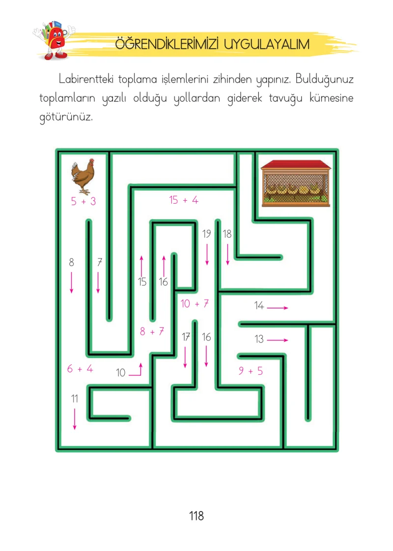 1. Sınıf Matematik Ders Kitabı Cevapları Açılım Yayınları Sayfa 118