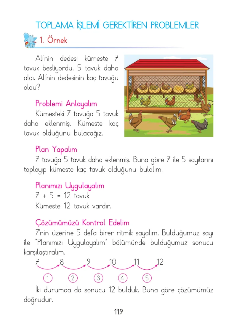 1. Sınıf Matematik Ders Kitabı Cevapları Açılım Yayınları Sayfa 119