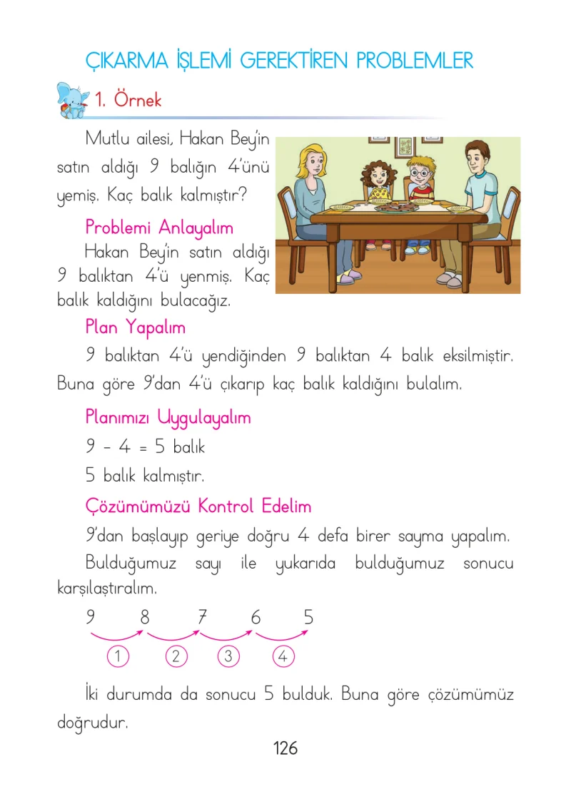 1. Sınıf Matematik Ders Kitabı Cevapları Açılım Yayınları Sayfa 126