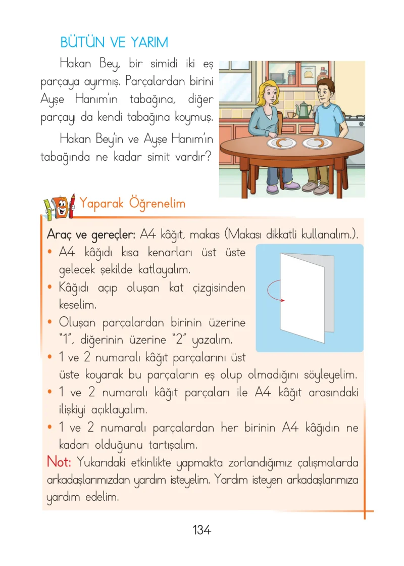 1. Sınıf Matematik Ders Kitabı Cevapları Açılım Yayınları Sayfa 134