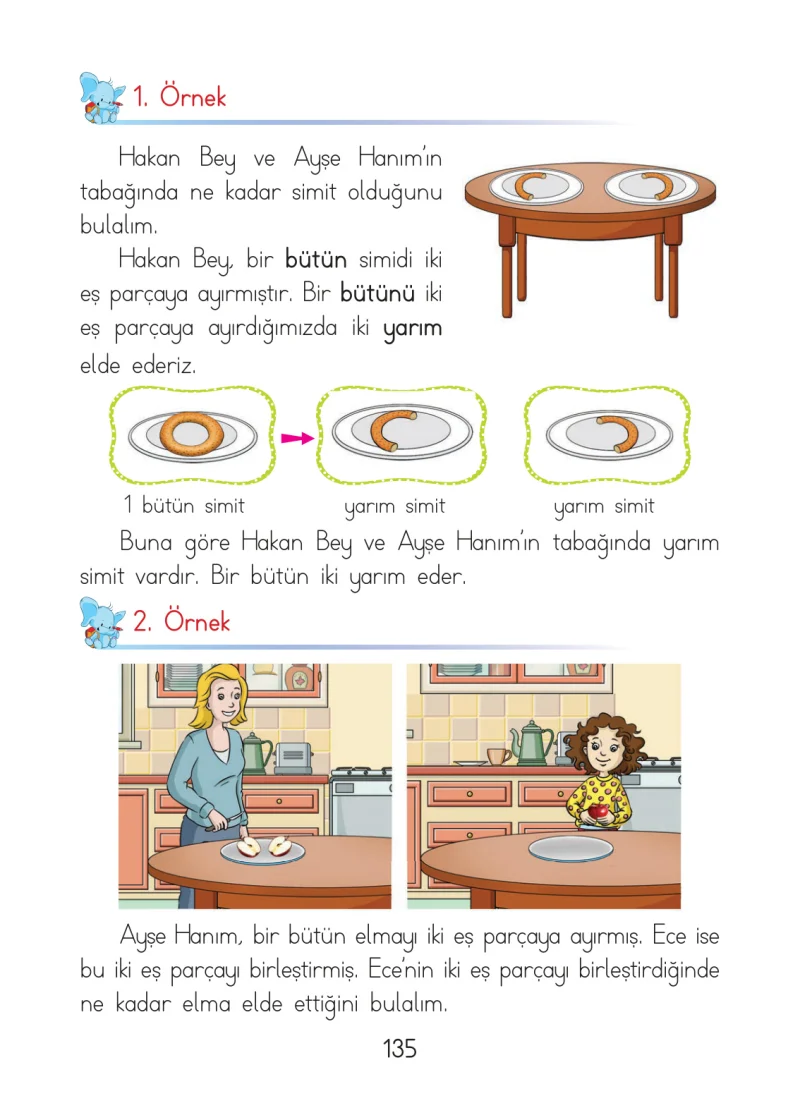 1. Sınıf Matematik Ders Kitabı Cevapları Açılım Yayınları Sayfa 135