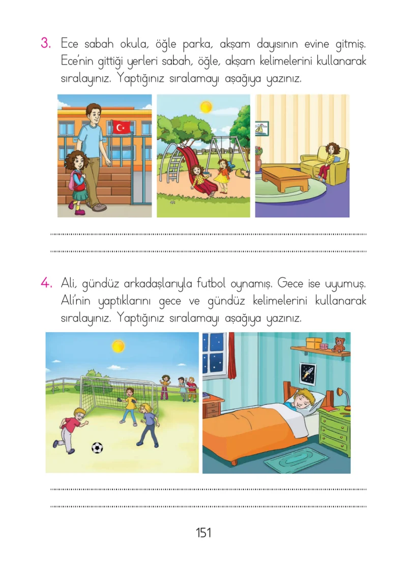 1. Sınıf Matematik Ders Kitabı Cevapları Açılım Yayınları Sayfa 151