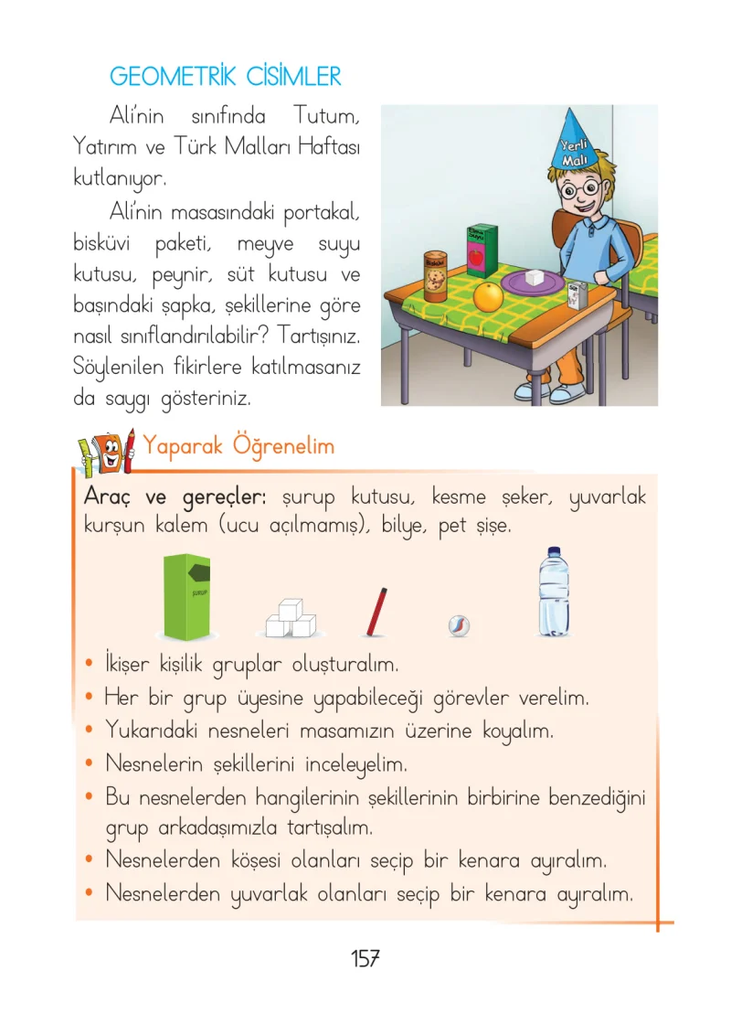 1. Sınıf Matematik Ders Kitabı Cevapları Açılım Yayınları Sayfa 157