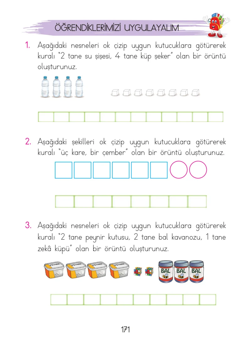 1. Sınıf Matematik Ders Kitabı Cevapları Açılım Yayınları Sayfa 171