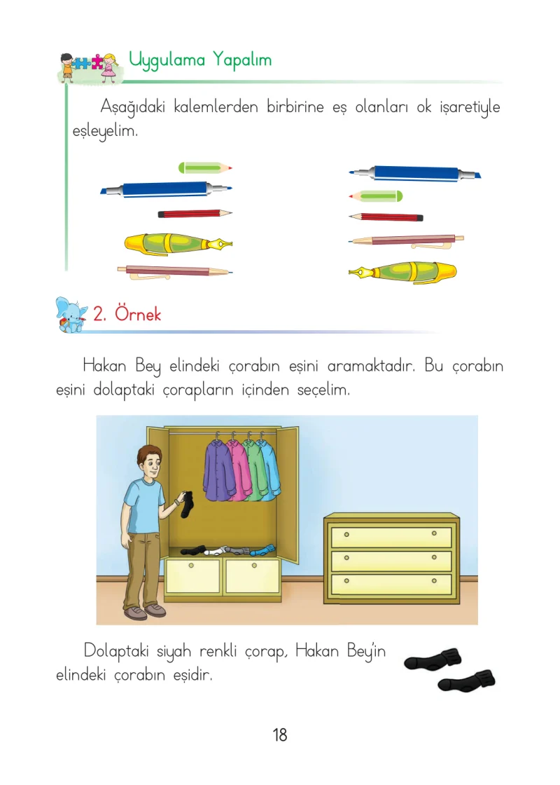 1. Sınıf Matematik Ders Kitabı Cevapları Açılım Yayınları Sayfa 18