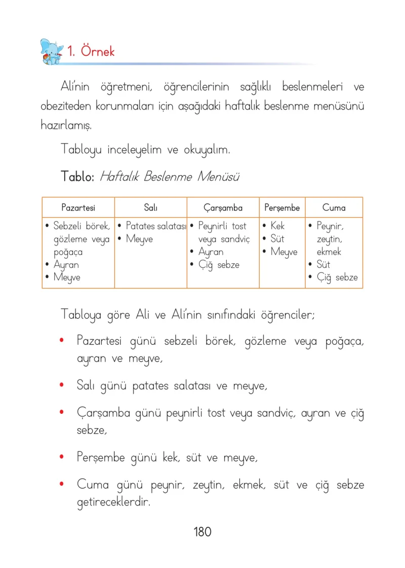 1. Sınıf Matematik Ders Kitabı Cevapları Açılım Yayınları Sayfa 180