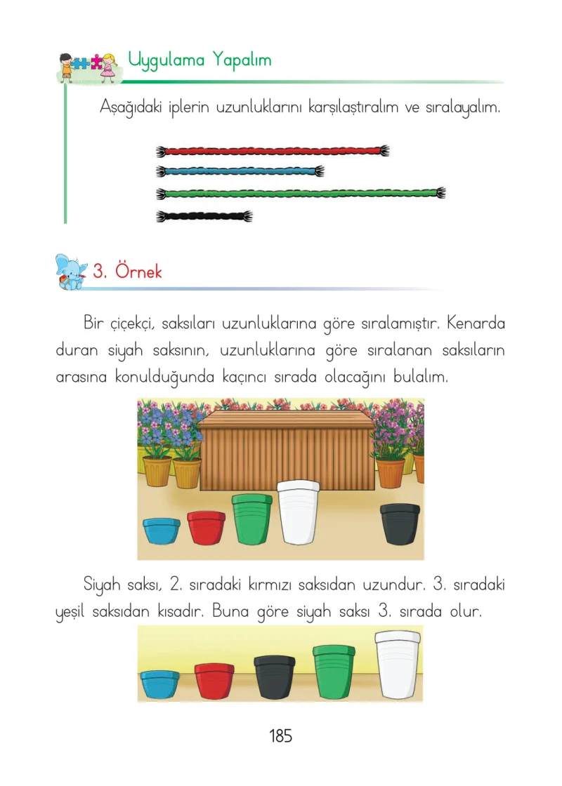1. Sınıf Matematik Ders Kitabı Cevapları Açılım Yayınları Sayfa 185