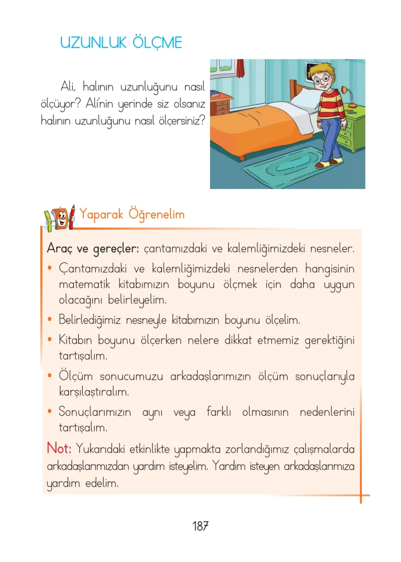 1. Sınıf Matematik Ders Kitabı Cevapları Açılım Yayınları Sayfa 187