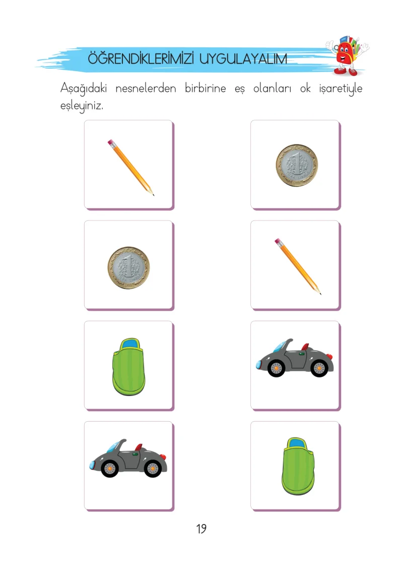 1. Sınıf Matematik Ders Kitabı Cevapları Açılım Yayınları Sayfa 19
