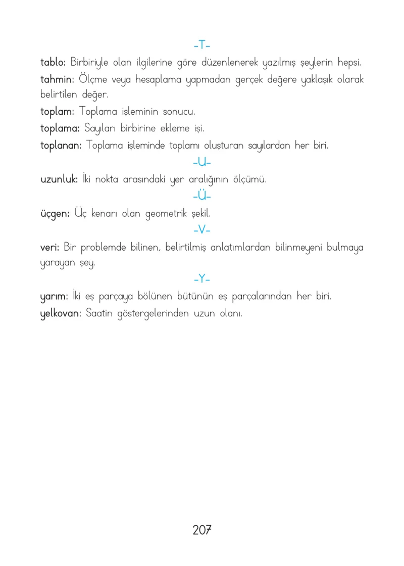 1. Sınıf Matematik Ders Kitabı Cevapları Açılım Yayınları Sayfa 207
