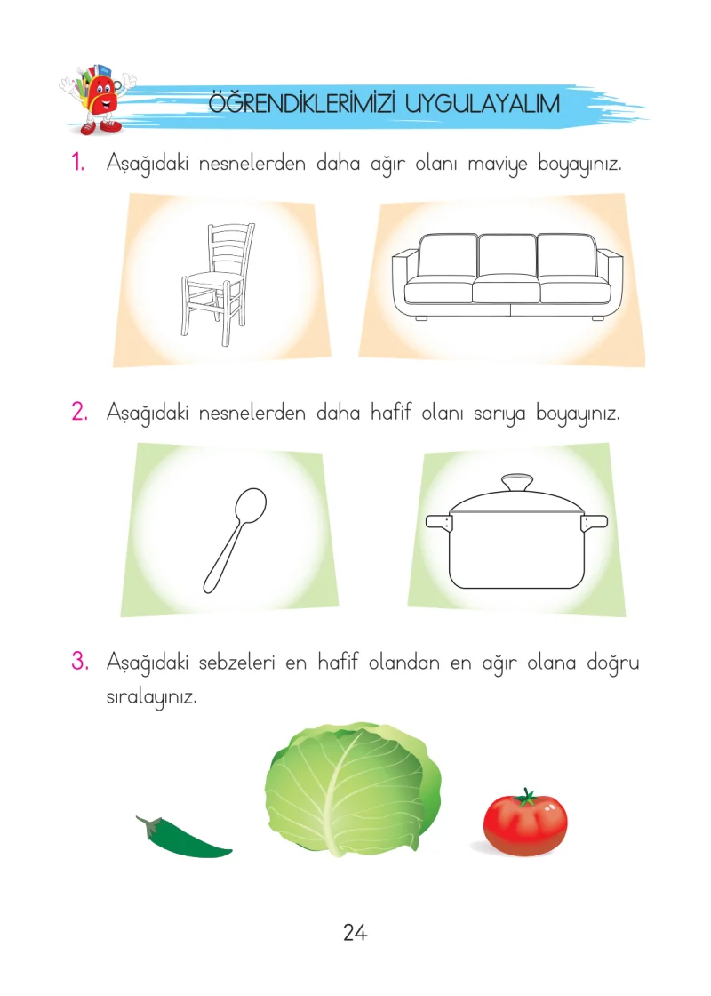 1. Sınıf Matematik Ders Kitabı Cevapları Açılım Yayınları Sayfa 24