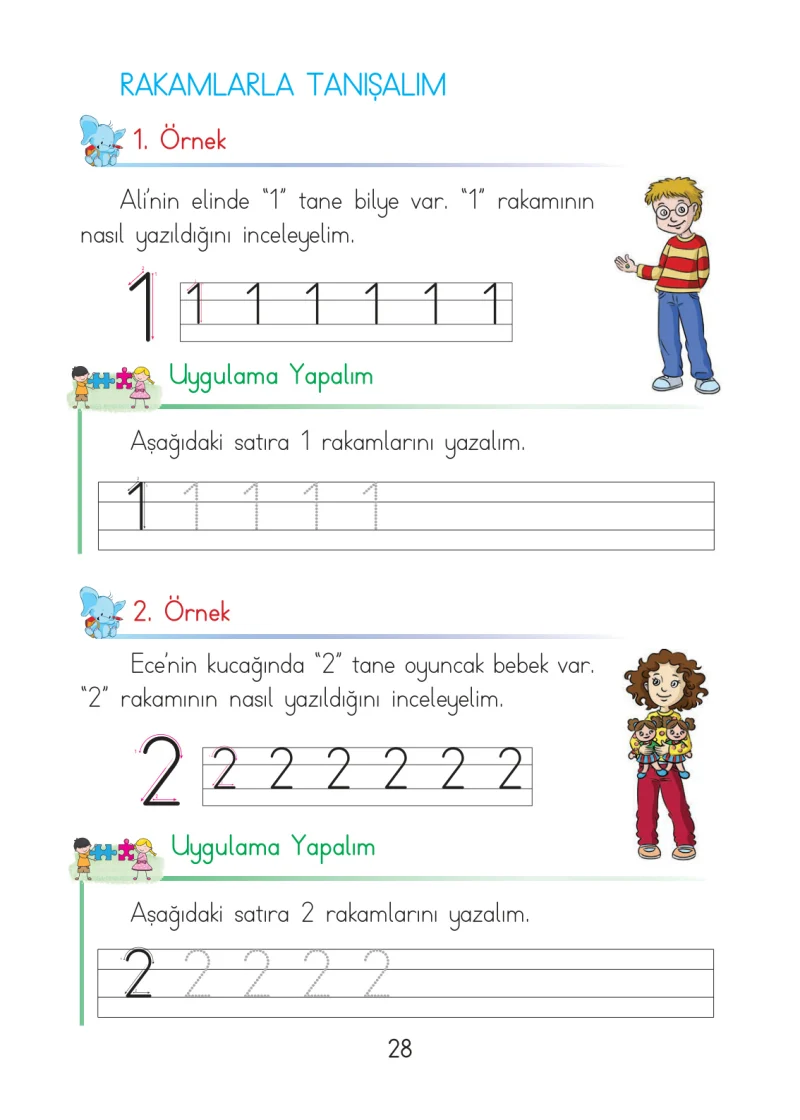 1. Sınıf Matematik Ders Kitabı Cevapları Açılım Yayınları Sayfa 28