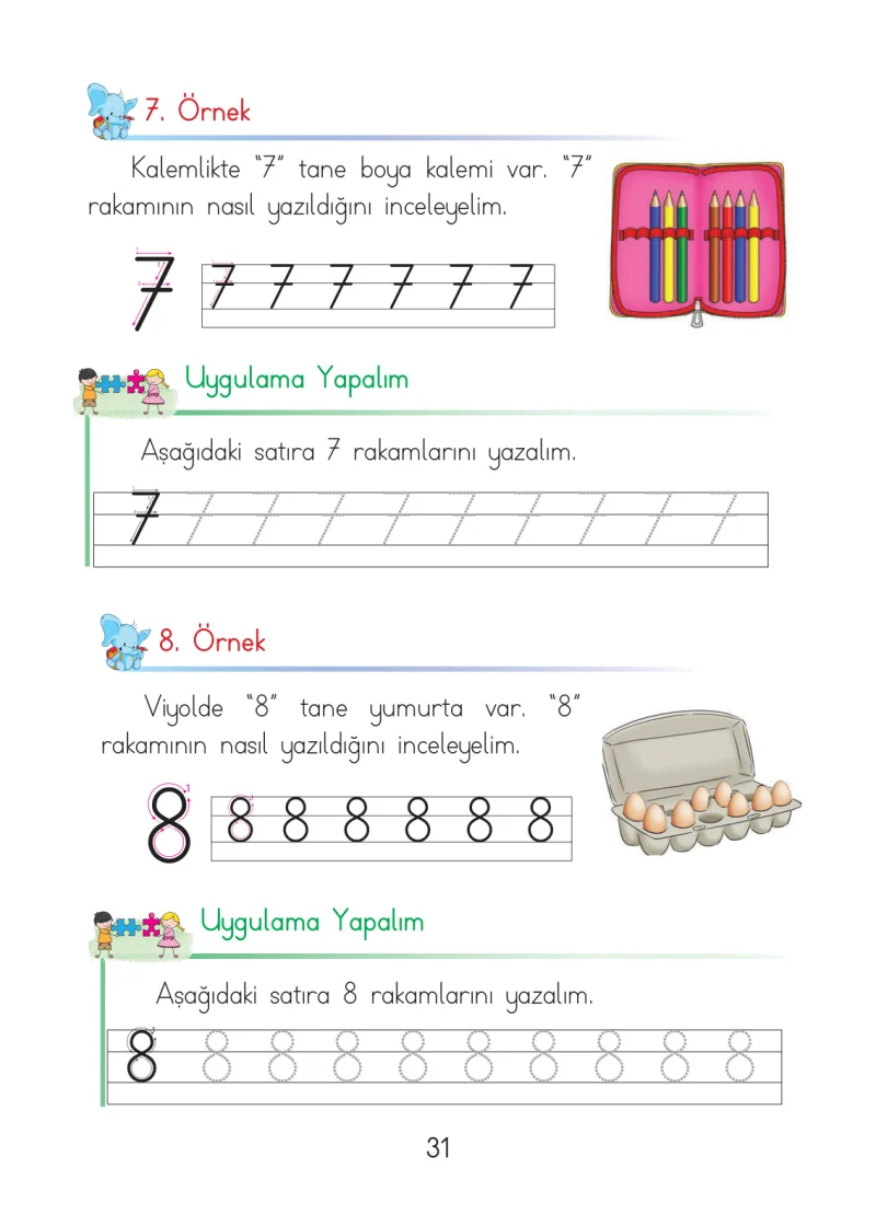 1. Sınıf Matematik Ders Kitabı Cevapları Açılım Yayınları Sayfa 31
