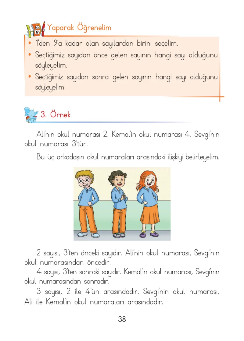 1. Sınıf Matematik Ders Kitabı Cevapları Açılım Yayınları Sayfa 38